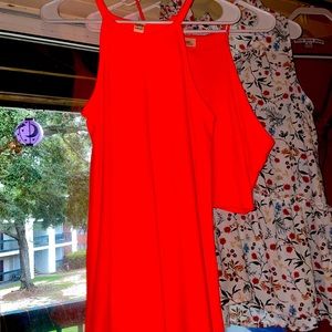 Orange spaghetti strap dress